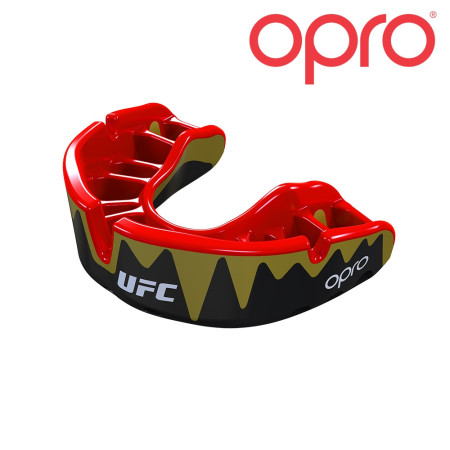 Protector Bucal UFC OPRO Platinum Negro Metal / Rojo