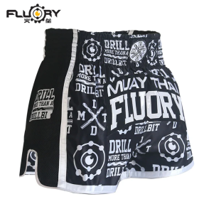 Fluory MTSF 68 Muay thai Short Black